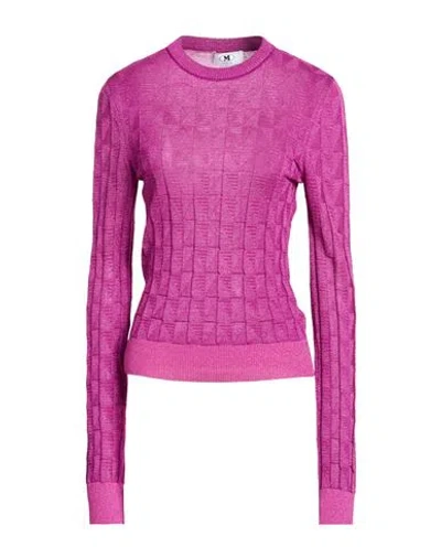M Missoni Woman Sweater Mauve Size Xl Viscose, Metallic Fiber, Polyamide, Polyester, Elastane In Purple