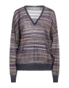 M Missoni Woman Sweater Midnight Blue Size Xl Viscose, Cotton, Mohair Wool, Alpaca Wool, Polyamide In Blue