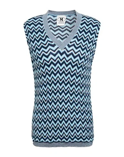 M Missoni Woman Sweater Midnight Blue Size Xl Viscose, Cotton, Wool, Metallic Fiber, Polyamide In Blue