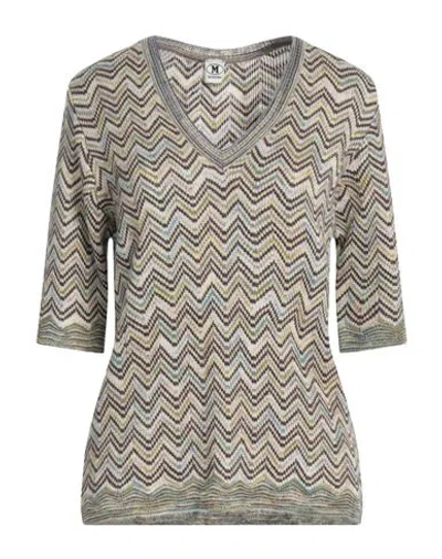 M Missoni Woman Sweater Military Green Size Xl Mohair Wool, Viscose, Wool, Polyamide