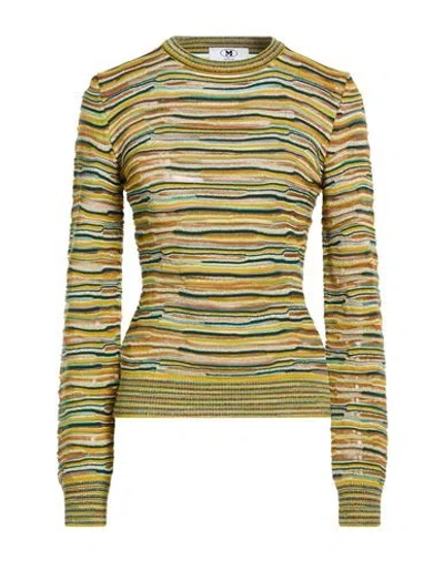 M Missoni Woman Sweater Mustard Size Xl Wool, Viscose, Cotton, Metallic Fiber In Green