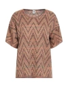 M Missoni Woman Sweater Ocher Size Xl Viscose, Wool, Metallic Fiber, Polyamide In Yellow