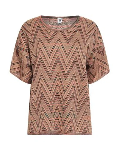 M Missoni Woman Sweater Ocher Size Xl Viscose, Wool, Metallic Fiber, Polyamide In Yellow