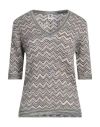 M Missoni Woman Sweater Light Green Size L Mohair Wool, Viscose, Wool, Polyamide In Off White