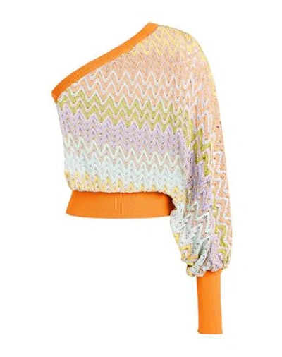 M Missoni Woman Sweater Orange Size L Viscose, Cupro, Polyester