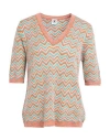 M Missoni Woman Sweater Orange Size Xl Mohair Wool, Viscose, Wool, Polyamide