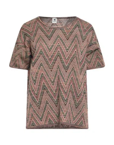 M Missoni Woman Sweater Pastel Pink Size L Viscose, Cotton, Wool, Polyamide In Pink