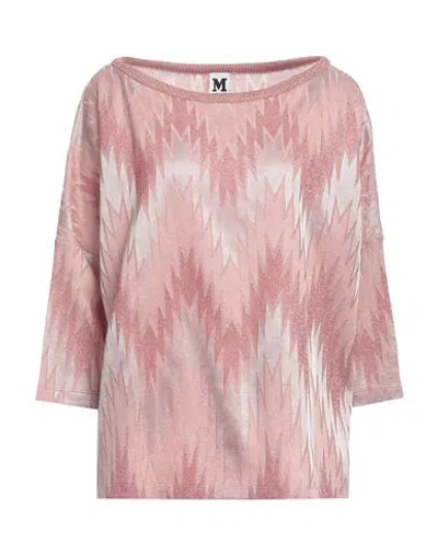 M Missoni Woman Sweater Pastel Pink Size S Cotton, Viscose, Metallic Fiber, Polyamide, Polyester