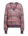 M Missoni Woman Sweater Purple Size L Viscose, Cotton, Mohair Wool, Alpaca Wool, Polyamide In Pink