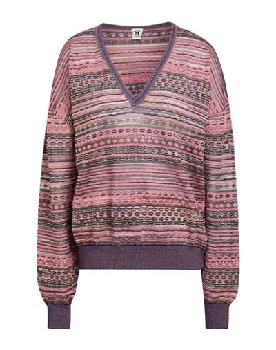 M MISSONI M MISSONI WOMAN SWEATER PINK SIZE L VISCOSE, COTTON, MOHAIR WOOL, ALPACA WOOL, POLYAMIDE