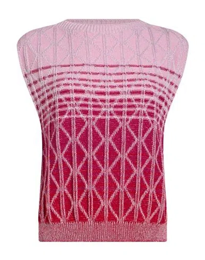 M Missoni Woman Sweater Pink Size Xl Cotton, Synthetic Fibers, Wool, Metallic Fiber