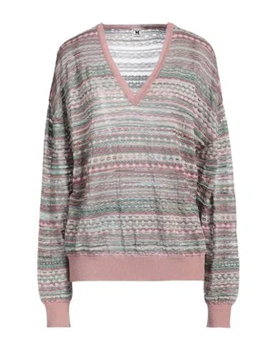 M Missoni Woman Sweater Pink Size Xl Viscose, Cotton, Mohair Wool, Alpaca Wool, Polyamide