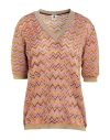 M Missoni Woman Sweater Pink Size Xl Viscose, Cotton, Wool, Metallic Fiber, Polyamide
