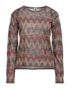 M Missoni Woman Sweater Plum Size Xl Viscose, Cotton, Wool, Polyamide In Purple