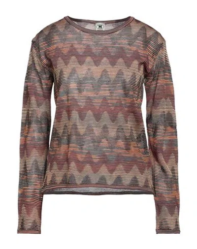 M Missoni Woman Sweater Plum Size Xl Viscose, Cotton, Wool, Polyamide In Purple