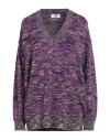 M Missoni Woman Sweater Purple Size Xl Cotton, Viscose