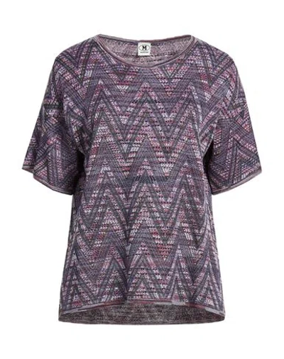 M Missoni Woman Sweater Purple Size Xl Viscose, Wool, Metallic Fiber, Polyamide