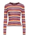 M Missoni Woman Sweater Purple Size Xl Wool, Cotton, Viscose, Elastane, Polyamide In Pink