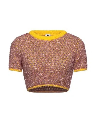 M Missoni Woman Sweater Rose Gold Size 6 Polyamide, Polyester, Wool