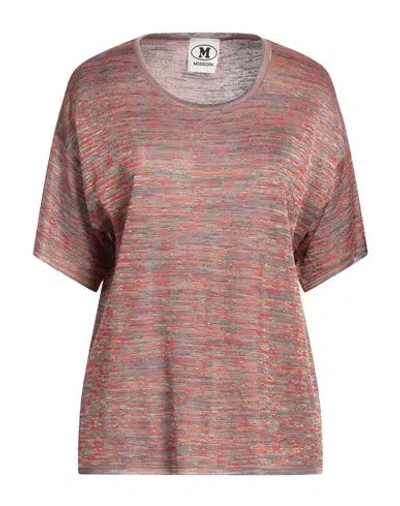 M Missoni Woman Sweater Rust Size S Viscose In Tomato Red