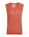 M Missoni Woman Sweater Brick Size M Viscose, Cotton, Wool, Metallic Fiber, Polyamide In Red