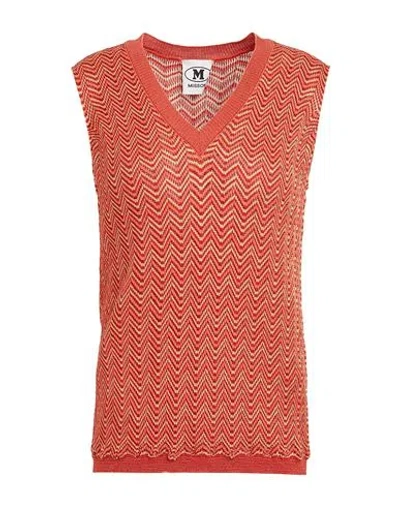 M Missoni Woman Sweater Brick Size M Viscose, Cotton, Wool, Metallic Fiber, Polyamide In Red