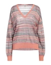 M Missoni Woman Sweater Antique Rose Size Xl Viscose, Cotton, Mohair Wool, Alpaca Wool, Polyamide In Pink