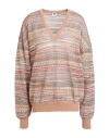 M Missoni Woman Sweater Sand Size L Viscose, Cotton, Mohair Wool, Alpaca Wool, Polyamide In Beige