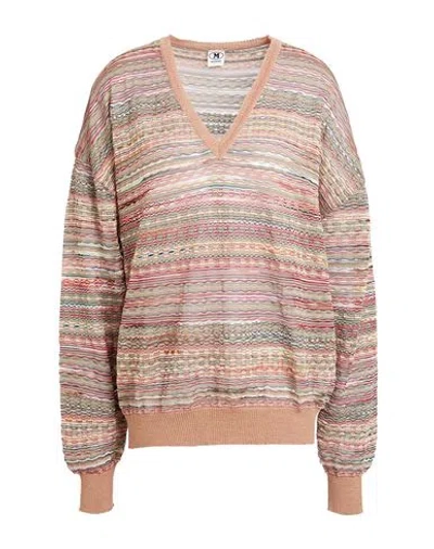 M Missoni Woman Sweater Sand Size L Viscose, Cotton, Mohair Wool, Alpaca Wool, Polyamide In Beige