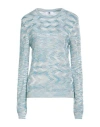 M Missoni Woman Sweater Sky Blue Size Xl Viscose