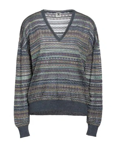 M Missoni Woman Sweater Slate Blue Size Xl Viscose, Cotton, Mohair Wool, Alpaca Wool, Polyamide