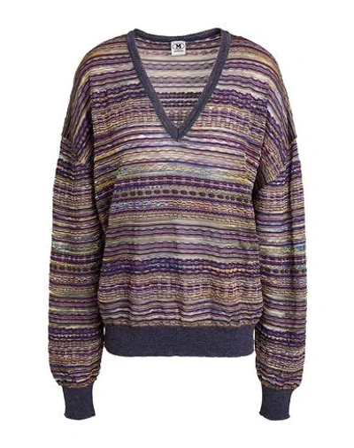 M MISSONI M MISSONI WOMAN SWEATER SLATE BLUE SIZE XL VISCOSE, COTTON, MOHAIR WOOL, ALPACA WOOL, POLYAMIDE