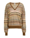 M Missoni Woman Sweater Chocolate Brown Size Xl Viscose, Cotton, Mohair Wool, Alpaca Wool, Polyamide In Brown