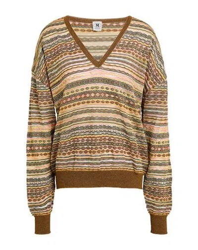 M MISSONI M MISSONI WOMAN SWEATER TAN SIZE M VISCOSE, COTTON, MOHAIR WOOL, ALPACA WOOL, POLYAMIDE