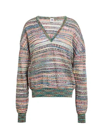 M Missoni Woman Sweater Turquoise Size S Viscose, Cotton, Mohair Wool, Alpaca Wool, Polyamide In Blue