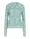M Missoni Woman Sweater Turquoise Size Xl Cotton, Viscose In Blue