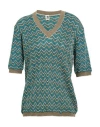 M Missoni Woman Sweater Turquoise Size Xl Viscose, Cotton, Wool, Metallic Fiber, Polyamide In Blue