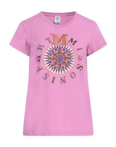 M Missoni Woman T-shirt Light Purple Size Xs Cotton