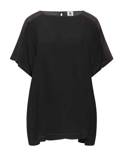 M Missoni Woman Top Black Size Xl Silk In Black