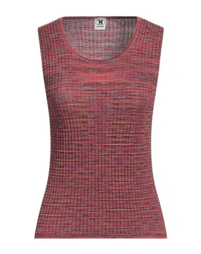 M Missoni Woman Top Burgundy Size L Cotton, Wool In Red
