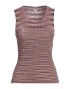 M Missoni Woman Top Fuchsia Size L Cotton, Wool In Pink