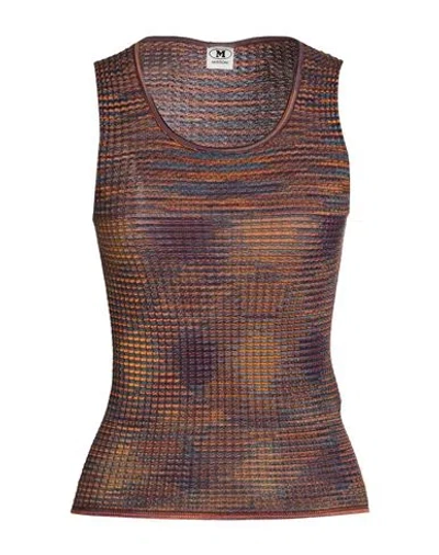 M Missoni Woman Top Midnight Blue Size Xl Cotton, Wool