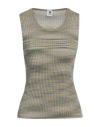 M Missoni Woman Top Military Green Size Xl Cotton, Wool