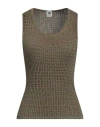 M Missoni Woman Top Mustard Size Xl Cotton, Wool In Yellow