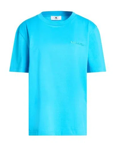 M Missoni Woman T-shirt Azure Size Xl Cotton In Blue