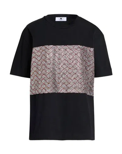 M MISSONI M MISSONI WOMAN T-SHIRT BLACK SIZE XL COTTON, METALLIC FIBER