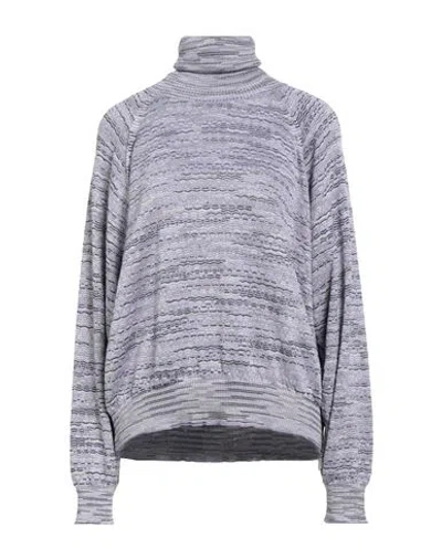 M Missoni Woman Turtleneck Lilac Size Xl Cotton, Wool, Viscose, Metallic Fiber In Purple