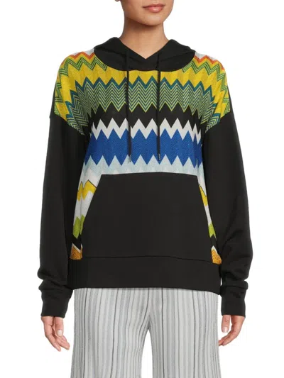 M Missoni Women's Chevron Drop-shoulder Hoodie In Multi