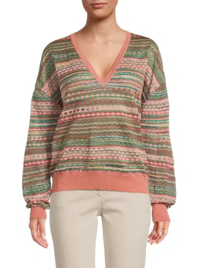 M Missoni Women's Chevron Drop Shoulder Sweater In Multi
