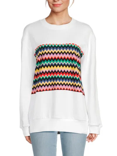 M Missoni Women's Chevron Graphic Cotton Sweatshirt